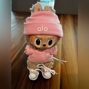 ALO Yoga Pink outfit with matching Sneakers for Labubu